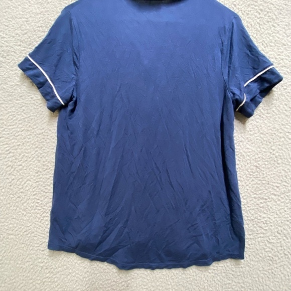 Stars Above Pajama Top Women XS Blue Short Sleeve Notch Collar - Picture 4 of 9